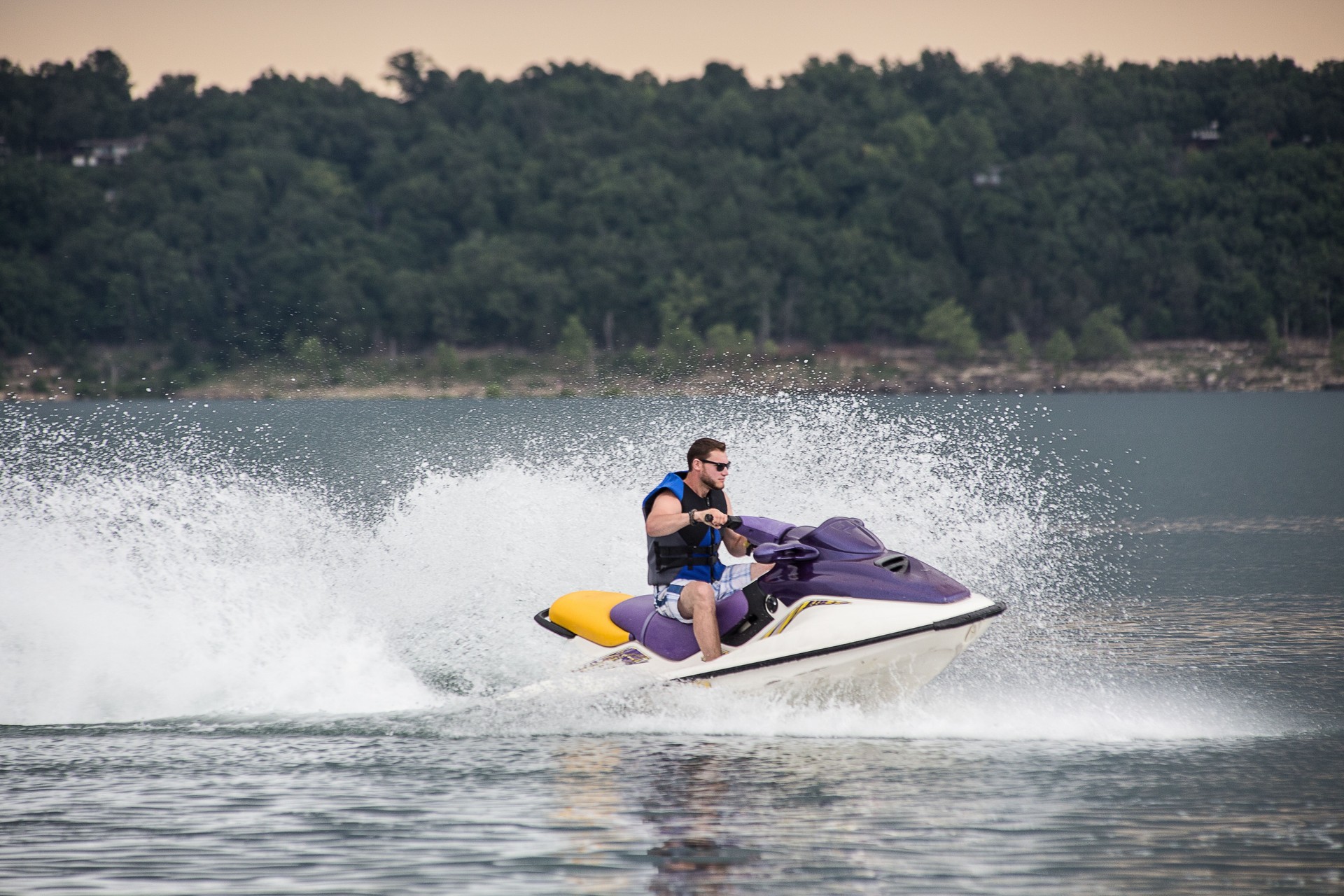 Riding a Jet ski.